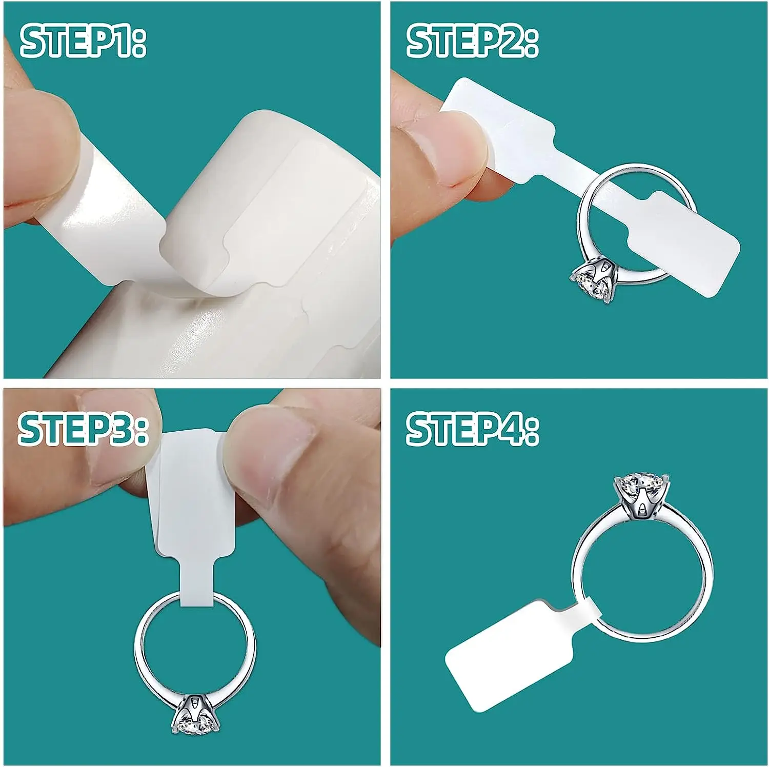 Blank Jewelry Price Tags Stickers White Jewelry Price Label Self Adhesive Short Dumbbell Barbell Label for Necklace Earring