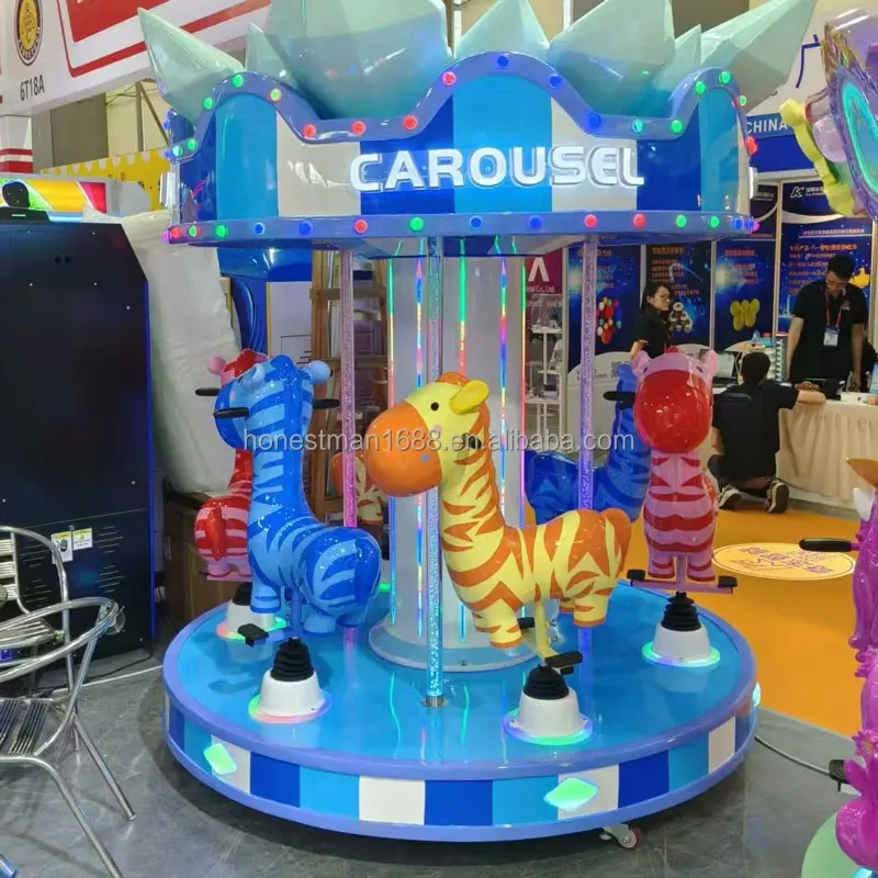 6 Seats mini small Christmas indoor merry go round babies playground children horse carousel ride for kids outdoor