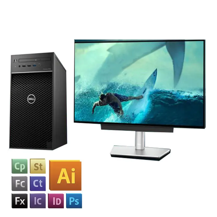 Dell T3650 Factory all inone pc with wired keyboard home school bulk computers set assembled computer