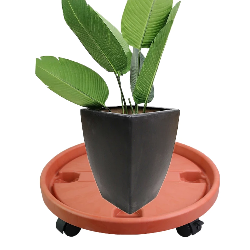 High quality Security Flower Pot Trays Rack  Movable Plant Flower Pot Holder with Universal Wheels (1600369770320)