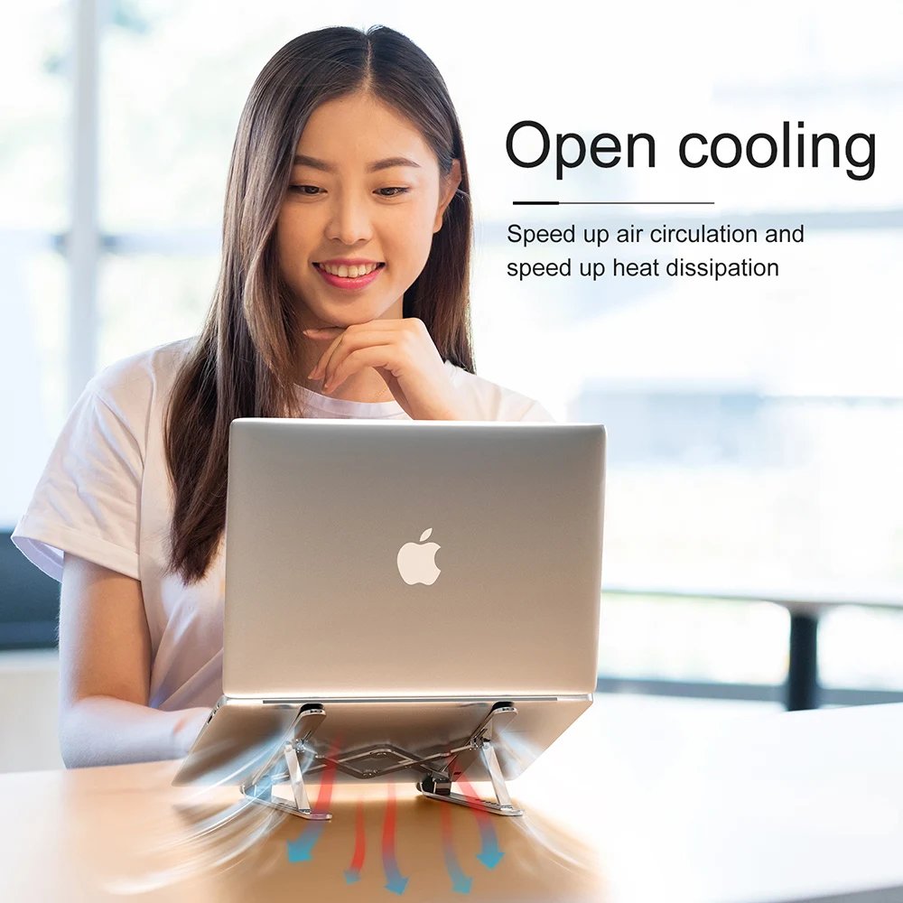 
notebook holder Aluminum alloy notebook stand silica gel adjustable folding portable non-slip notebook stand for all laptops 