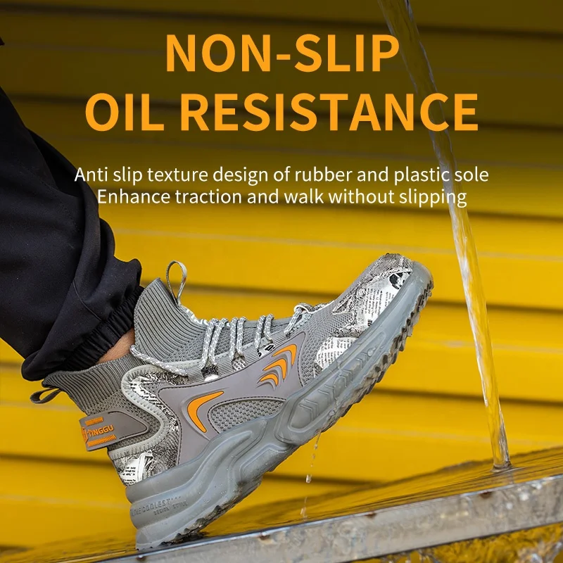 Steel Toe Boots Women Luminous Design Work Sneakers Comfort Resistant Men Anti slip Safety Shoes Stylish Safety Shoes