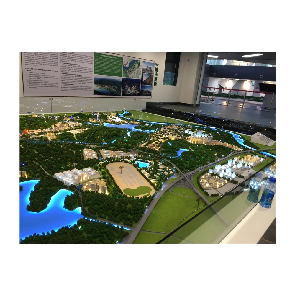 Architectural office building model design, architectural residential building model with lighting system