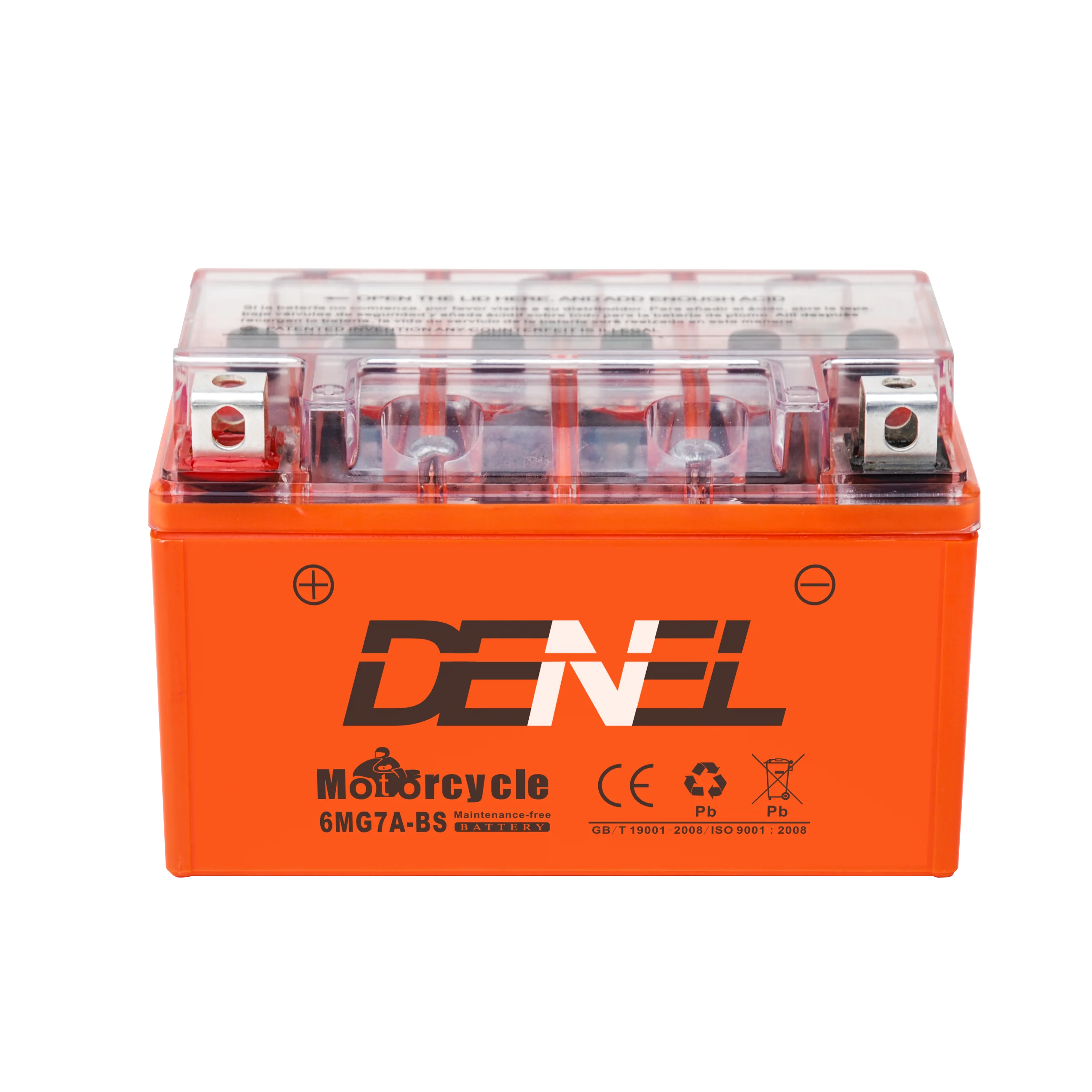 12V  6MG7A nano gel sealed free maintenance motor battery