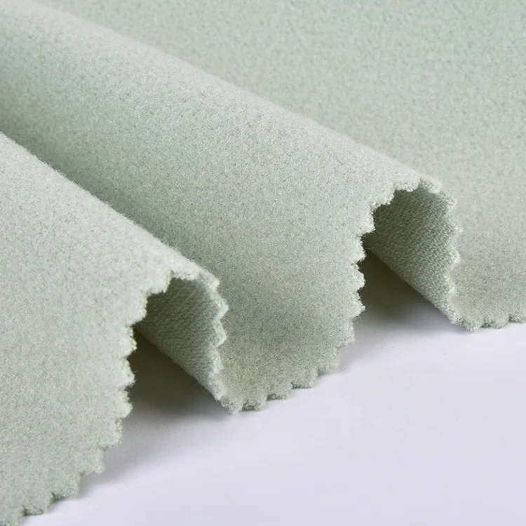 High quality 350gsm stretch breathable 100% polyester poly brushed fabric for garment