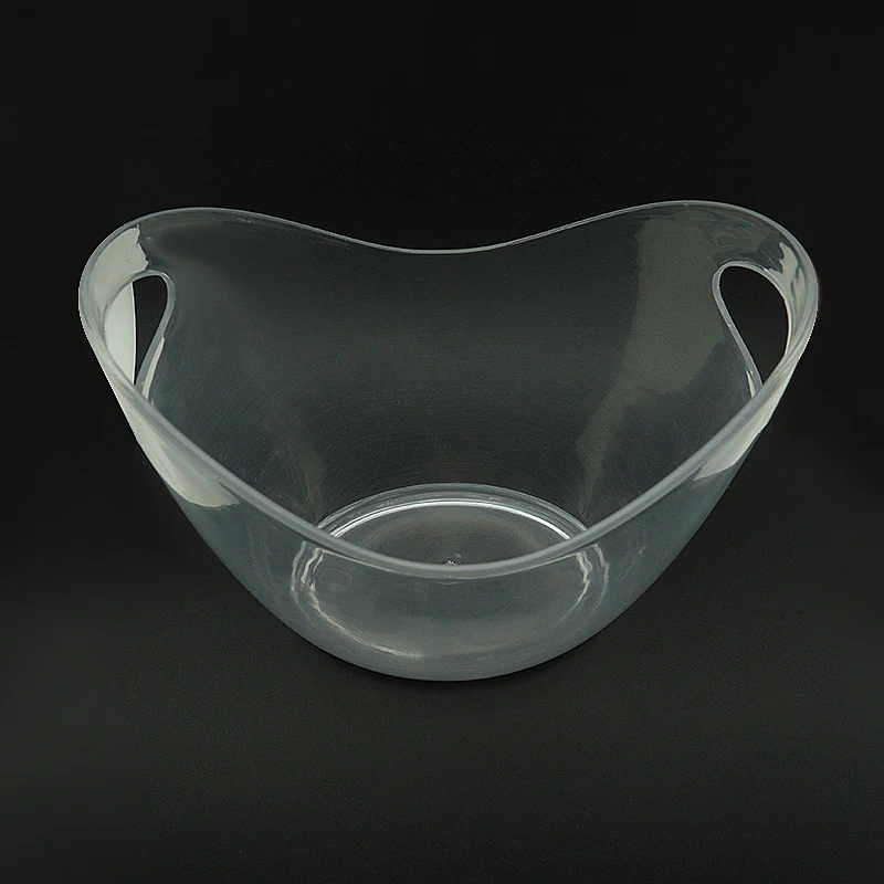 Modern Clear Plastic PC Material Wine & Beer Cooler Beverage Chiller Bins Oval Storage Tub for Home & Bar Parties Use