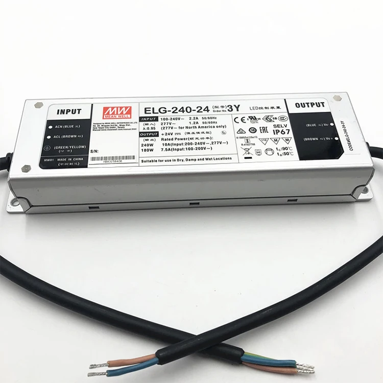 Original Driver MEANWELL ELG-240 Series 240W 48V 5A IP65 Current And Voltage Adjust Power Supply Meanwell LED Driver ELG-240