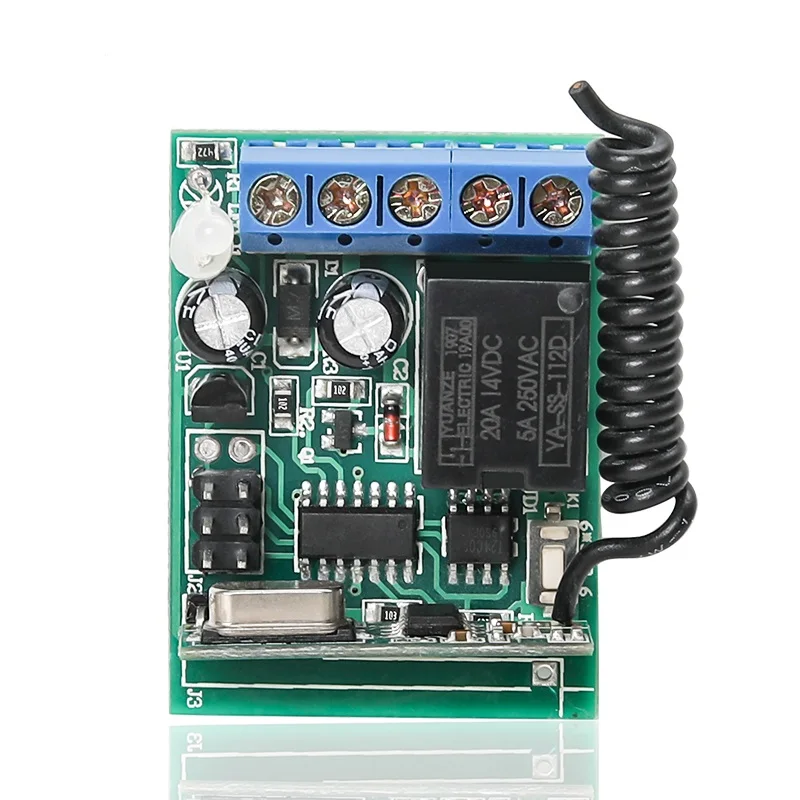 DC 12V 24V  Learning code one channel wireless receiver controller for Access Control