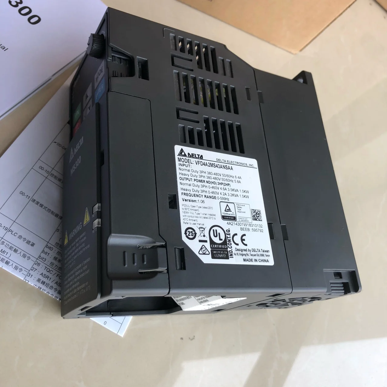 STOCK Delta VFD17AMS43AFSHA 460V MS300 Series Standard Vector Control Inverter For Textile Machinery