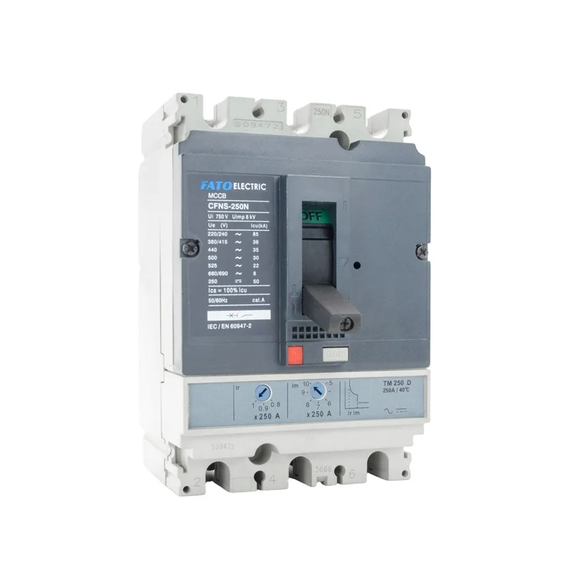 Fato MCCB 3P 16A-1000A AC 690V 18kA-500kA Moulded Case Circuit Breaker Magnetic Power Protection 250/300/350/400/800/1000Amp