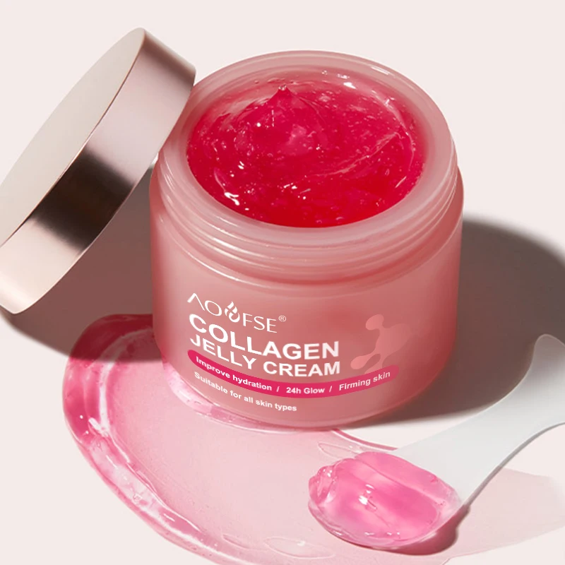 Custom glowing lightening face cream overnight hydrolyzed collagen niacinamide moisturizing collagen jelly cream