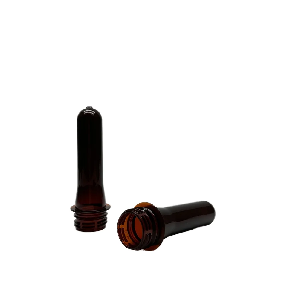 Hot filling brown Color 28mm water bottle preform 21g pet preform storage metal box Preform