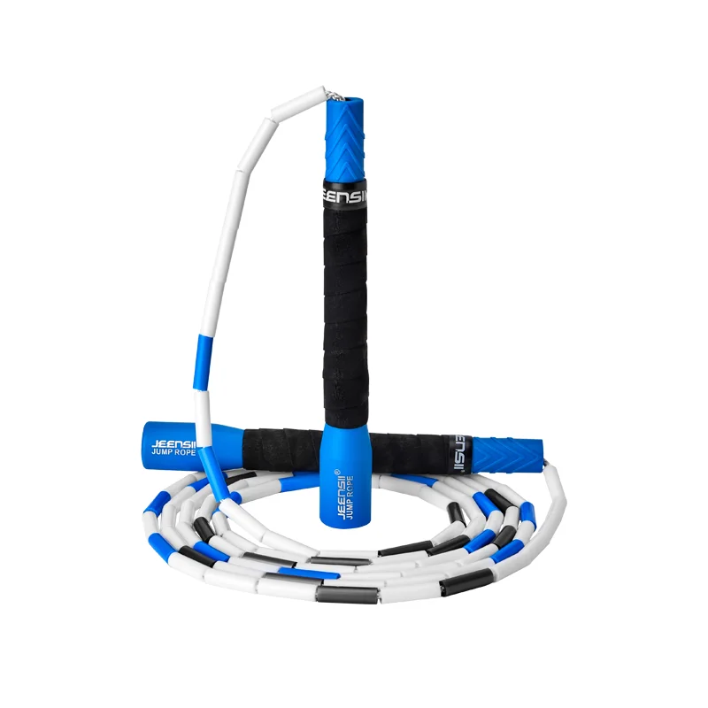 2inch Tangle free 2.8m adjustable hard Beaded Segment Jump Rope for Kids Men, Women Keeping  weight loss sweatband long handle