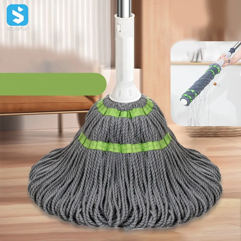 Hot Selling Home Microfiber Squeeze Water Flat Floor Mops Dry Wet Retractable Rotating Mop