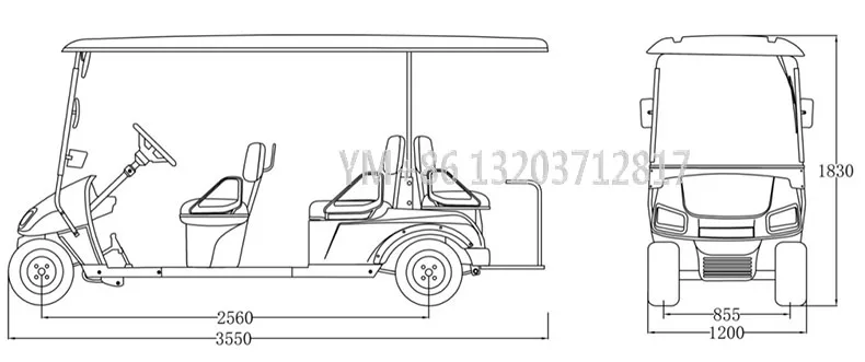 San chuan  6-seater Sighting  Four-wheel Electric Golf Cart Go Cart Buggy Trolley
