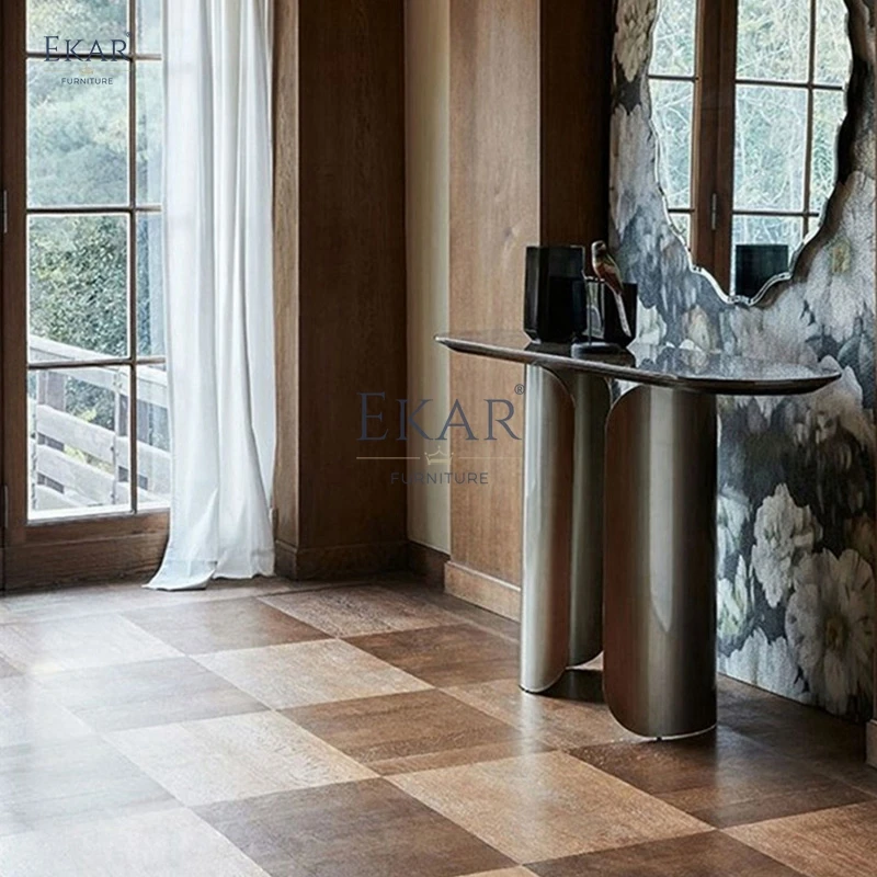 Sophisticated Elegant Marble Console Table for Modern Home Entryways Bedrooms Kitchens or Living Rooms Decoration