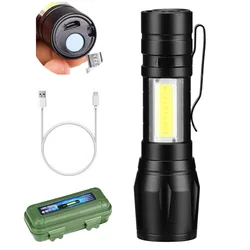 Adjustable Focus Light Torch Rechargeable zoom aluminum Linternas Usb Mini LED
