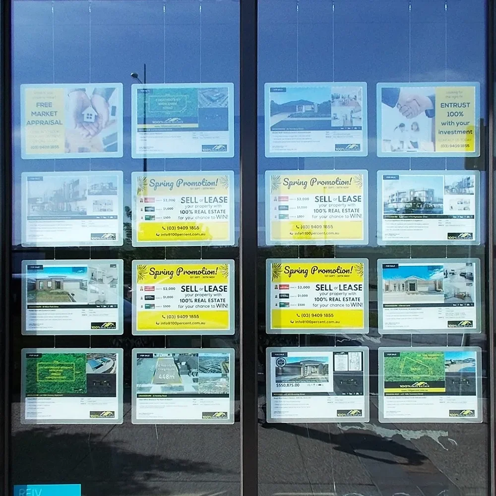 Подвесная светодиодная система отображения окон недвижимости двухсторонняя/односторонняя система светодиодный плакат световой короб