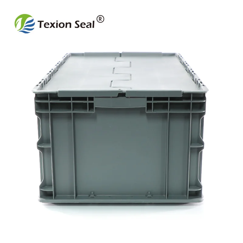 TX-TB008 Heavy duty large warehouse storage stackable plastic container stack and nest tote with lid