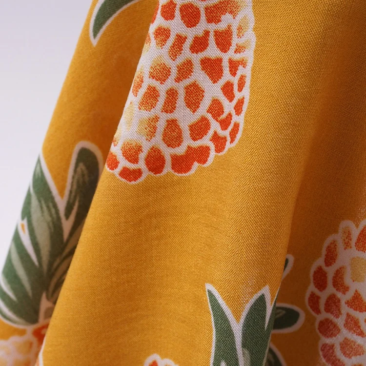 New design rayon material   rayon fabric digital printed fruit design in rayon fabric
