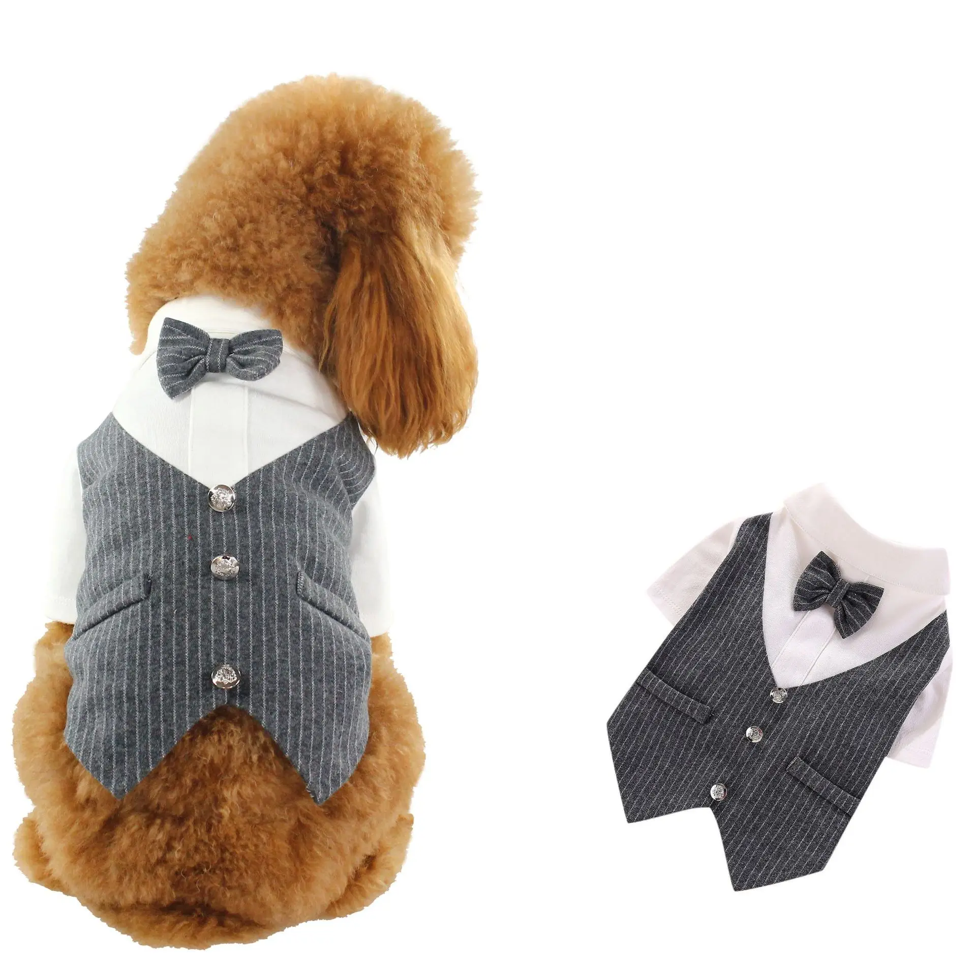 Fashion Gentleman Dog clothing Wedding Dress Formal shirt bow tie tuxedo Pet clothing set suitable for dogs