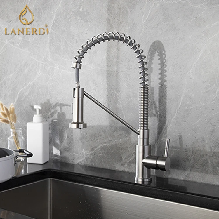 Lanerdi modern cupc upc squire pivoting single handle flexible faucet kitchen sinks and faucets