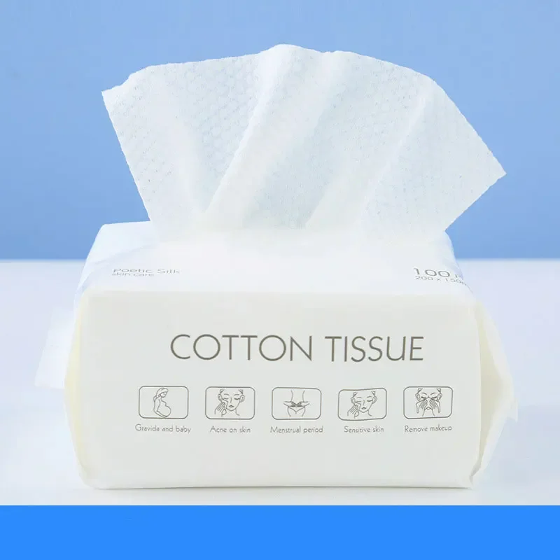 Custom Logo Cotton Tissue Face Disposable Cotton Face Towel Cleansing Dry Wipes Cotton Towel