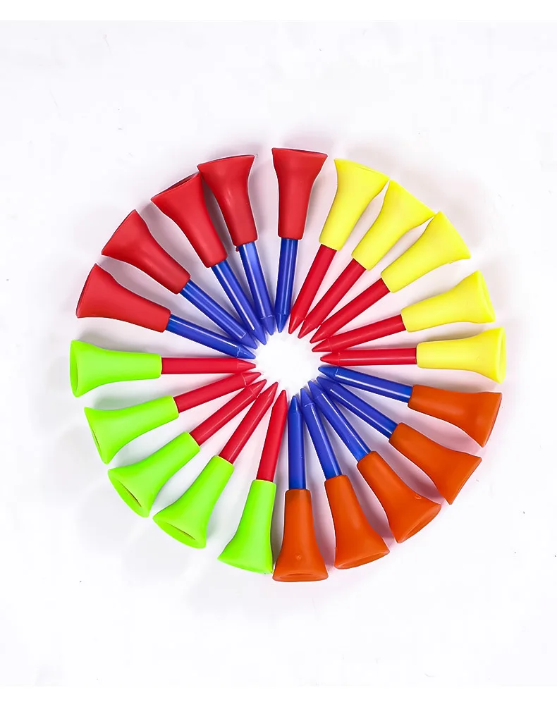Golf colorful plastic ball nail seat durable golf tee with soft rubber cover high-quality golf accessories and supplies