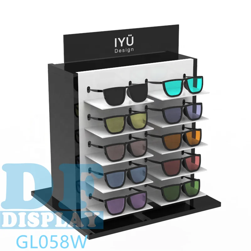 Multi Layers Wood Sunglass Eyewear Display Rack Shelf Eyeglasses Show Stand Holder For Multi Pairs Glasses Showcase