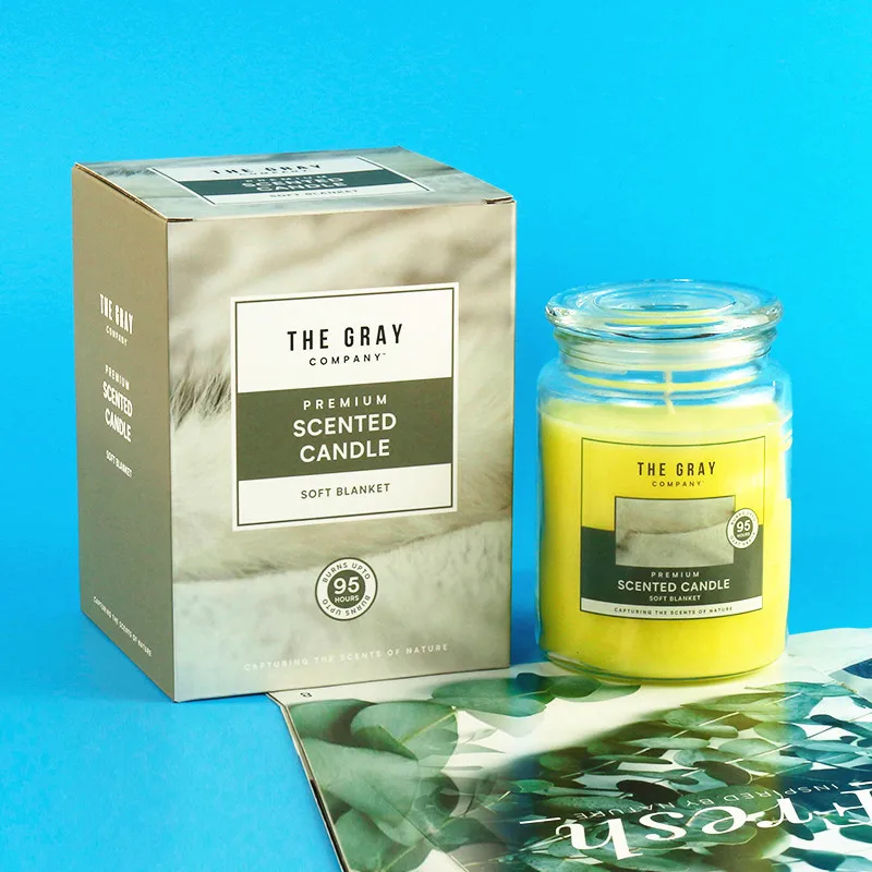 LD15T Wholesale Stock High Quality Yankee Style customized Label Glass Scented Candle With glass Lid For Home Decoration