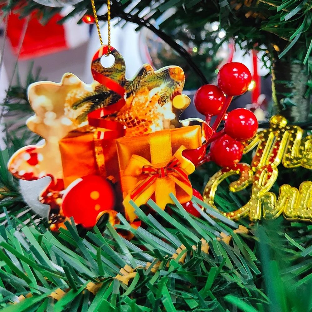 Prosub Custom Personalized DIY Photo Oval Sublimation White Blanks PBT Plastic Christmas Ornaments