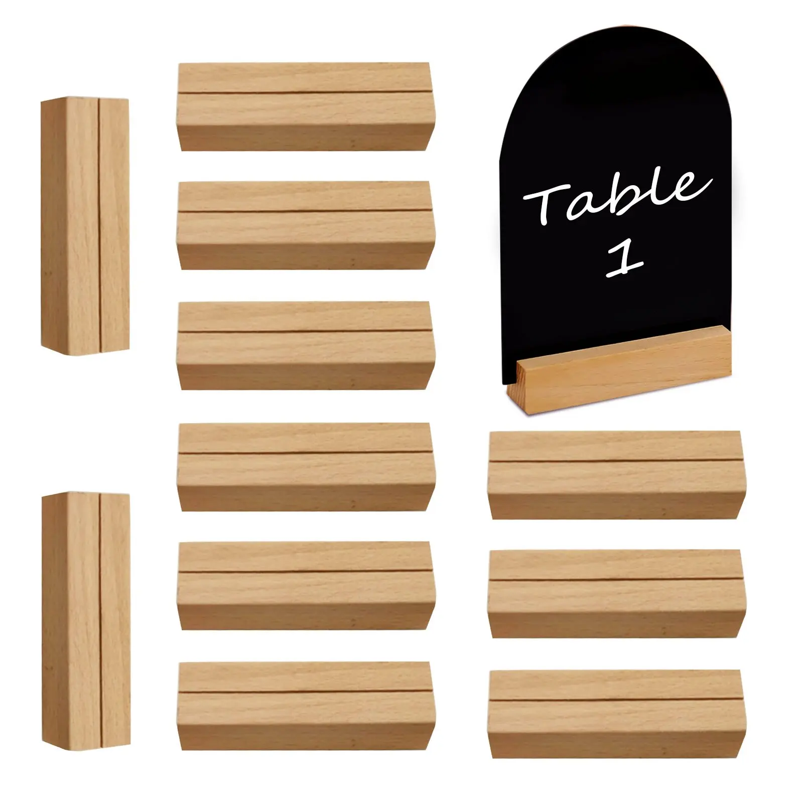 Custom Calendar Stand Beech Wood Fashion Design Wood Calendar Base Wooden Photo Base for Display Card
