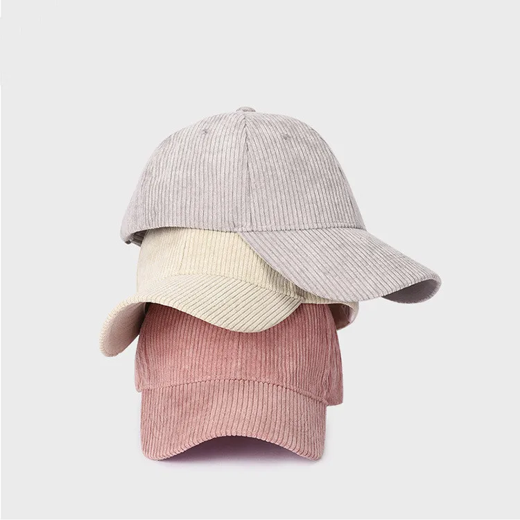 Wholesale Korean Soft Top Corduroy Baseball Cap Solid Color Versatile Sunscreen Warm Hats for Women and Men