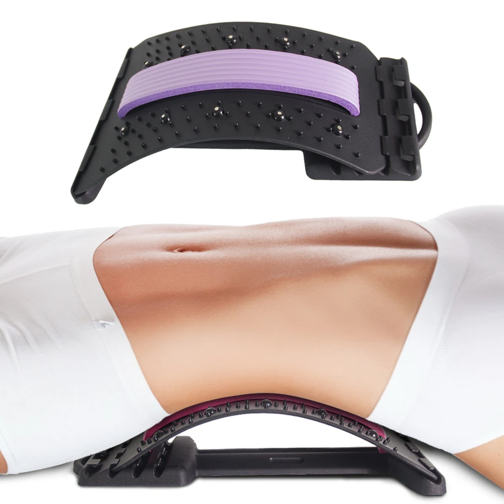Back Stretcher Orthopedic Back Lumbar Support Stretch Acupuncture Magnetic Therapy Massager Lower Back Cracker