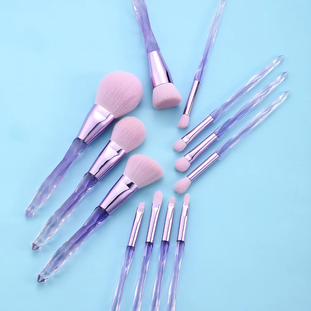 Custom Label Sparkly 13 Pcs  Foundation Eyeshadow Bling Makeup Brushes Set Cosmetic Make Up Brushes Tools Kit