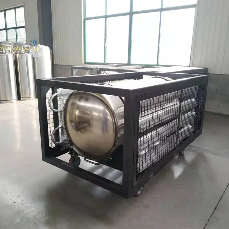 Industrial low temperature 410L horizontal dewar tank dewar thermos flask