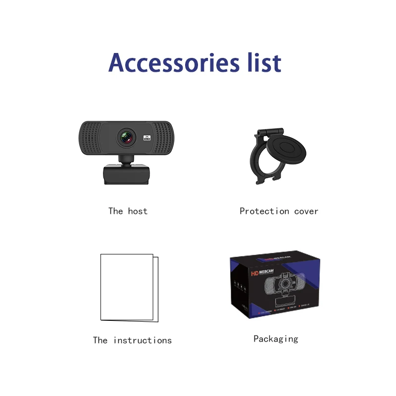  Full HD 2K Webcam Built-in Stereo Microphone clear Cutput Pc