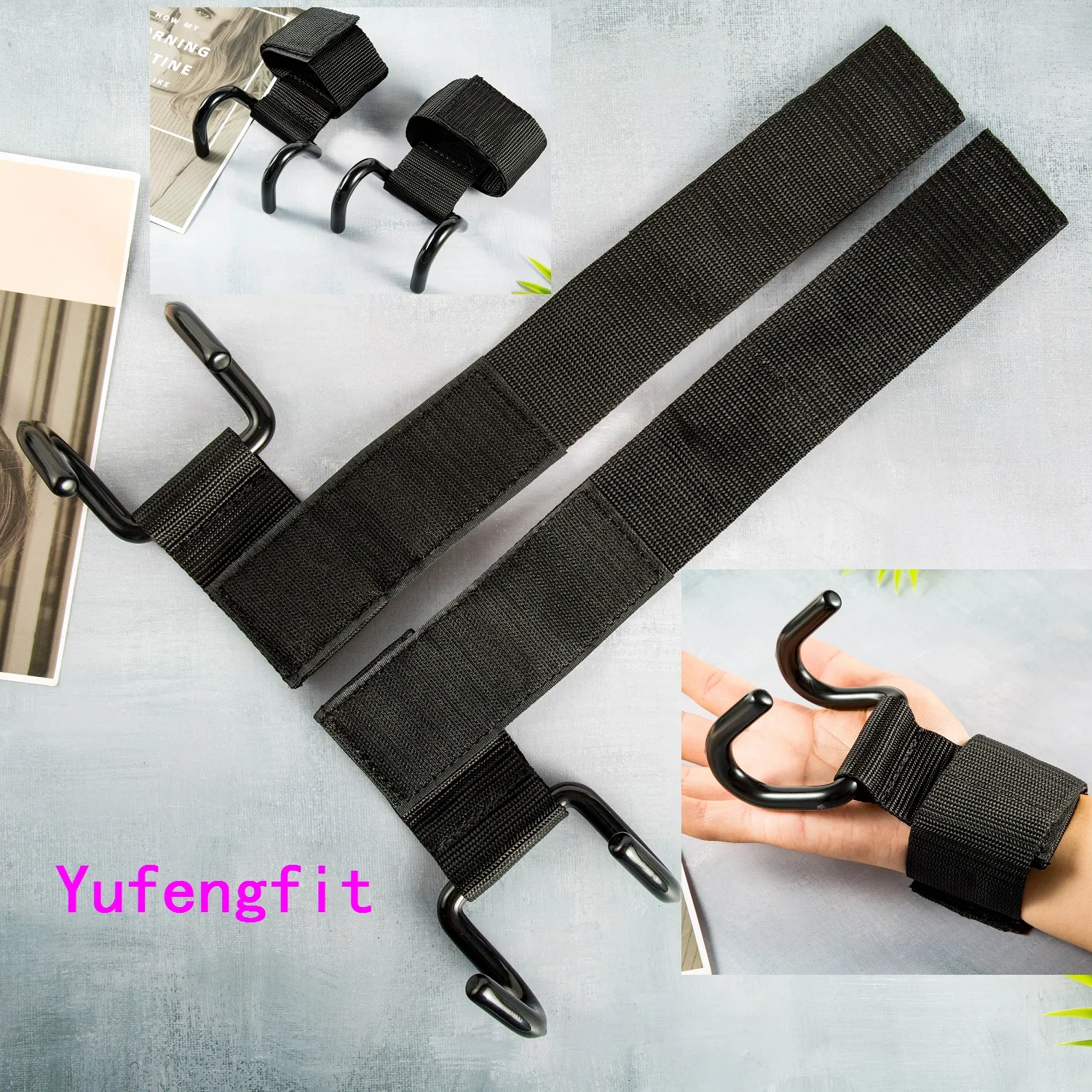 Pull UP Weight Lifting Power Hook Gym Wrist Neoprene Straps Hook Gym Gloves lifting straps sports gym fitness accessory