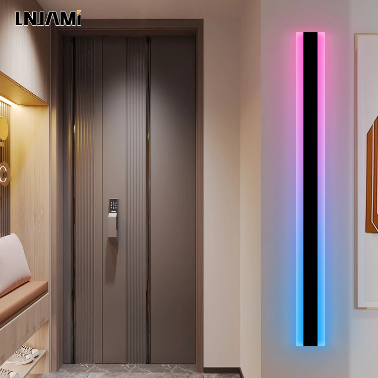 Водонепроницаемый настенный светильник LNJAMI 110 В 220 RGB с дистанционным управлением умная линейная светодиодная настенная лампа длинной полосой для сада уличное
