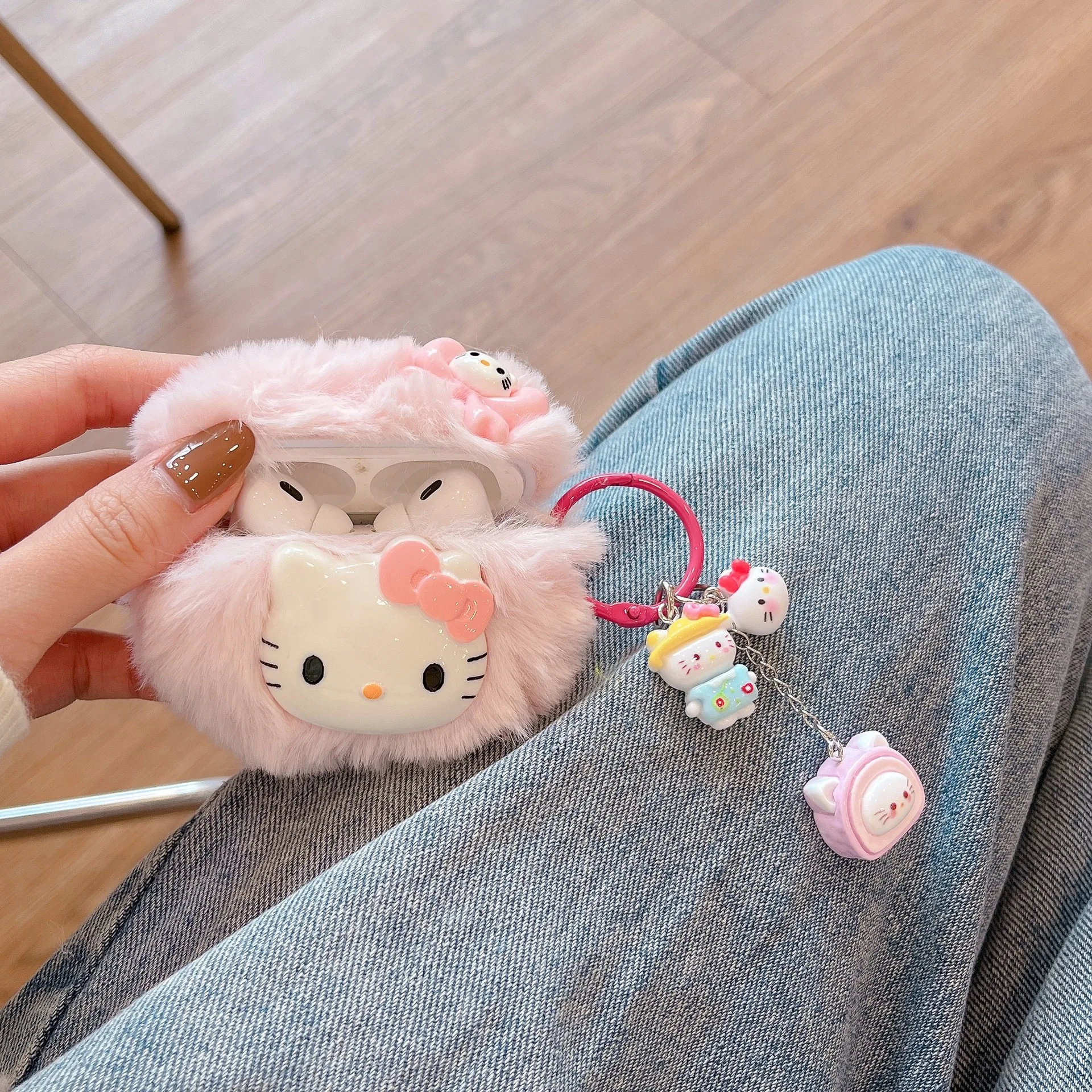 Симпатичные Мультяшные плюшевые 3D sanrioed HelloKitty анти-падение аксессуары для наушников чехол Airpods pro 1 2 3 плюшевый