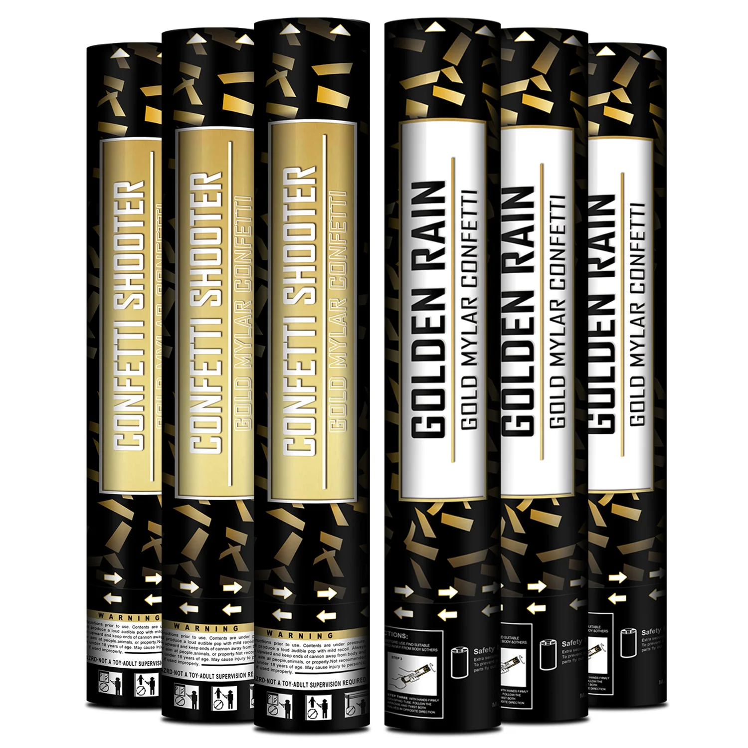 YESHOW New Design Wholesale Decorated Party Wedding Confetti Popper Gold Cannon Sets With MSDS