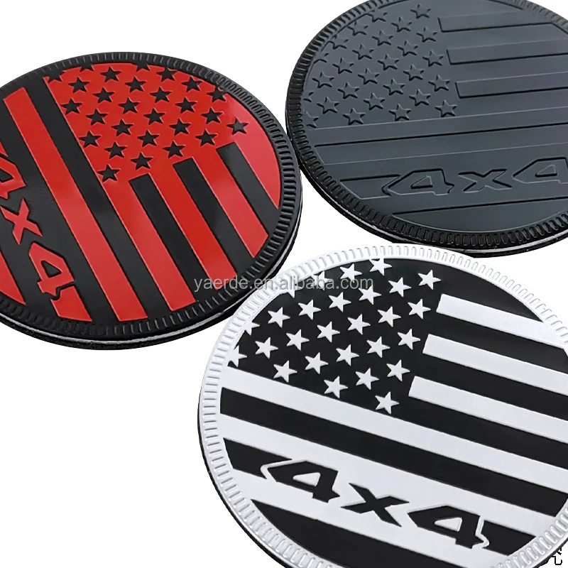 4X4 zinc alloy american flag car emblem Manufacturers customize car stickers with superglue personality and beauty