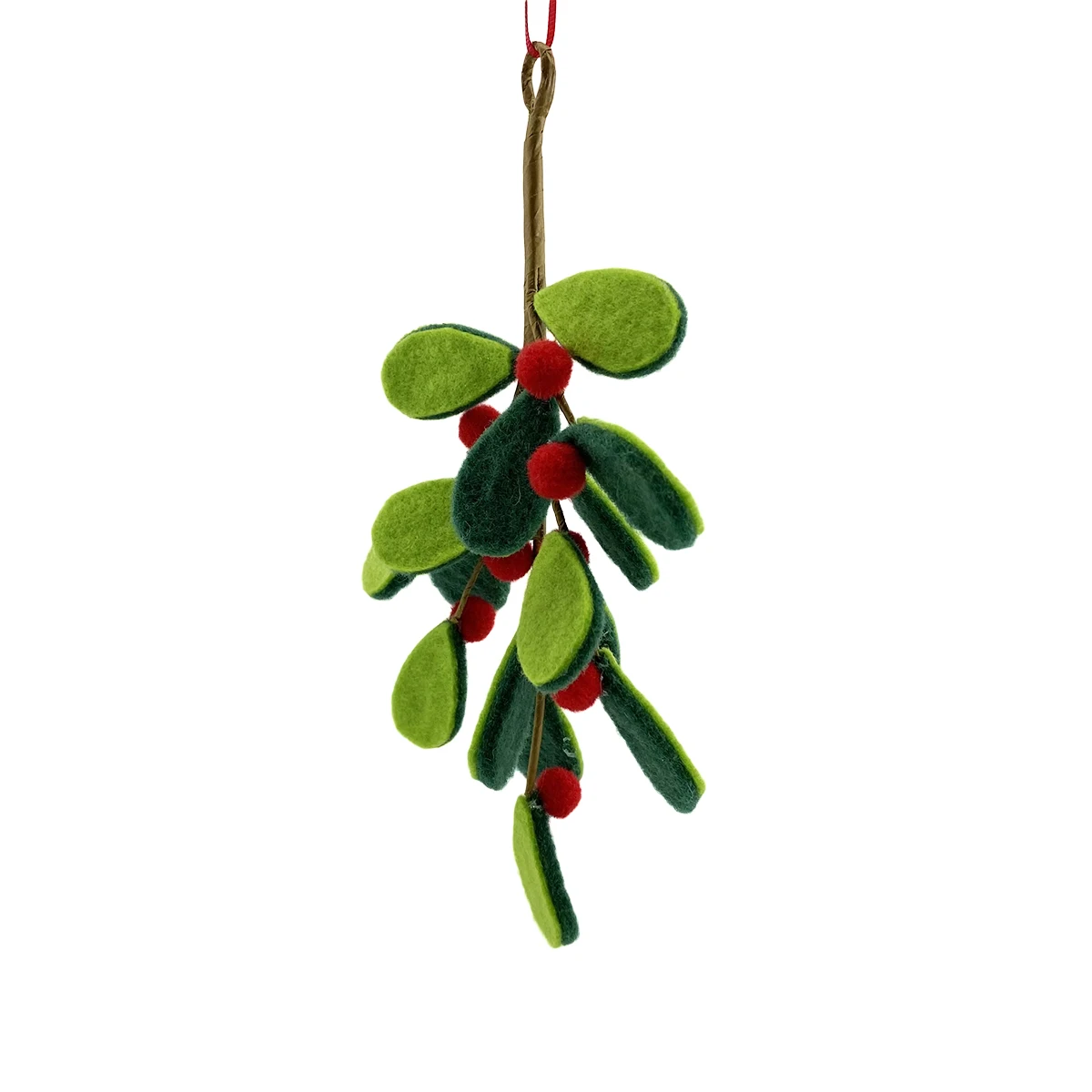 Wholesales Handmade Christmas Decoration Wool Felt Leaves Shape Ornament for Christmas Tree Hanging Decoration