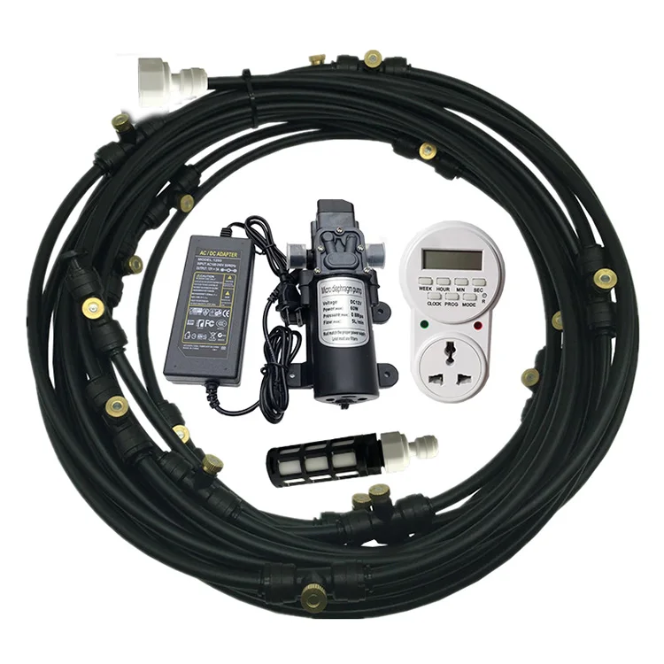 Export high quality 6-18meters electric voltage 12V Water Misting Cooling System Kit for outdoor Greenhouse