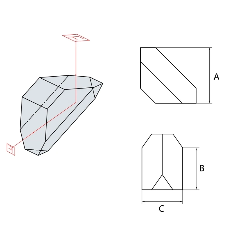 Оптическое стекло Кристалл кварц Amici призмы крыши