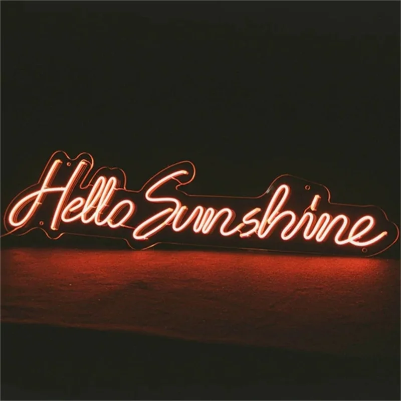 Unbreakable hello gorgeous backlit lamp bedroom wall light up hello sunshine neon sign for gift bar party salon