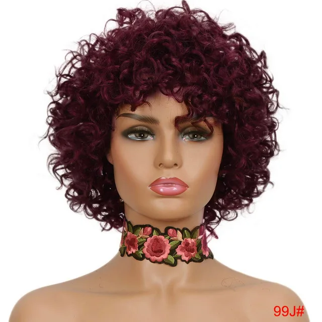 purple red lace frontal 100% turkish brazilian women men afro short kinky deep curly water wave synthetic remy human hair wig