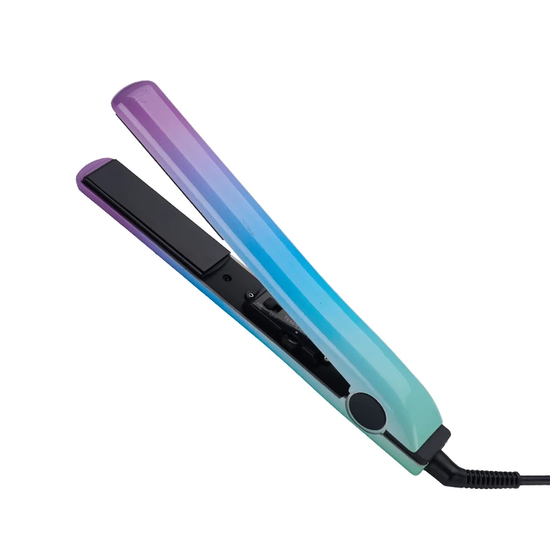 Custom Private label 1 inch PTC heating plate2 in 1 flat iron mini portable hair straightener for travel
