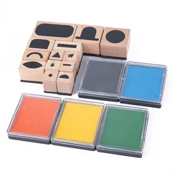 Variety Magic DIY Wooden Stamp Toy Fun Puzzle Printing Pad For Kids Wooden Toys Educational Toys