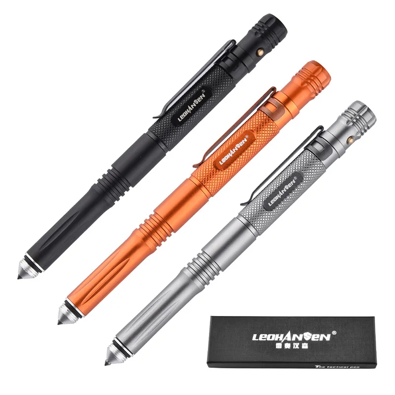 Military-Inspired Multitool Pen Pen for Women & Men Safety Tactical Gear & EDC Glass Breaker LED Flashlight Ballpoint Pen